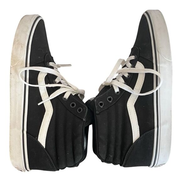 Vans | Women’s Ward Hi Top Black White Lace Up Sneakers Shoes 9 - Picture 6 of 10